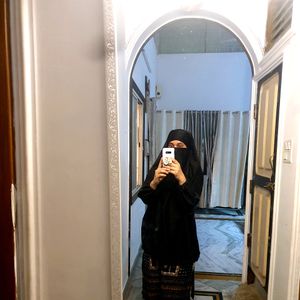 Black 1 Piece Khimar With Nida Fabric