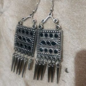 Oxidised Drop Earrings