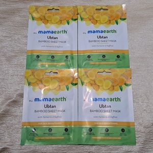 Mamaearth Ubtan Bamboo Sheet Mask Pack Of 4