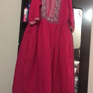 Pink And  Lux Green Kurti Set