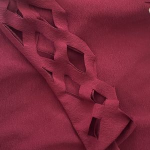 Partywear Maroon Top With Nice Design Cut