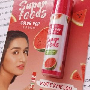 MyGlamm Super Foods Color Pop Lip Balm || Starawberry || 12hrs Moisturised Soft Lips || Spf 20