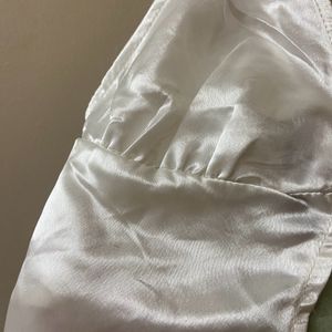 H&M White Silk Top