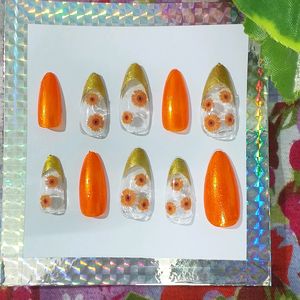 Press On Nails(Orange Mocktail)