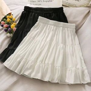 cottage core white mini tiered skirt