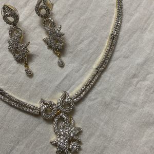 Gold Plated Diamond Necklace Set