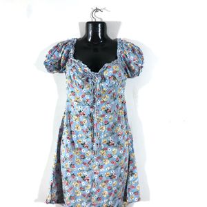 Blue Printed Dress(Women’s)