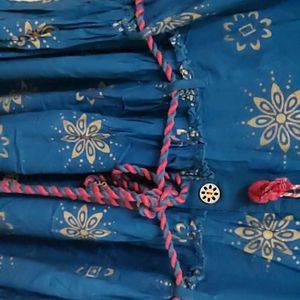 Blue And Golden Kurti Women