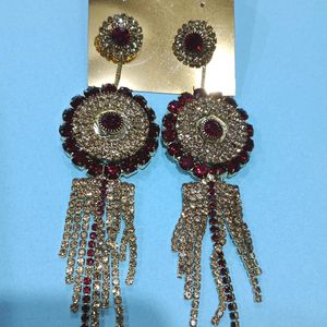 Red Rhinestone Earrings