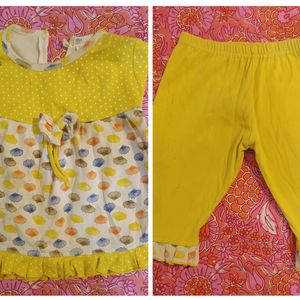4 Sets Of Girls Outfits, Top&Bottom, Used