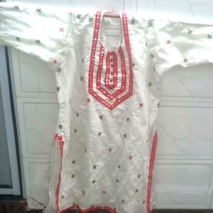 Salwar Kameez 3xl (White Red)