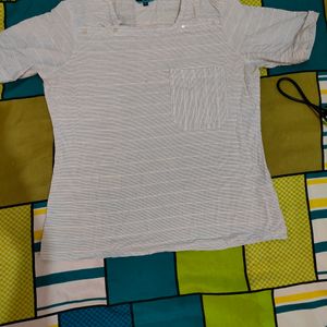 Square Neck White Top