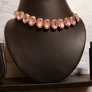 Choker With Earrings (Light Pink)