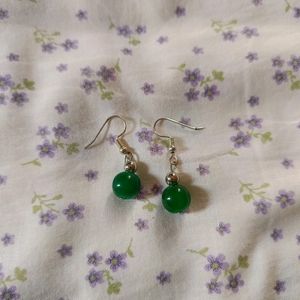 Pinteresty Dark Green Drop Earrings