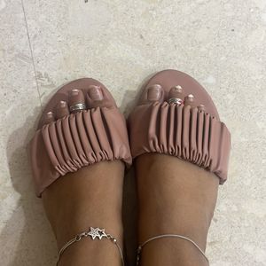 New Pink Slides Flats