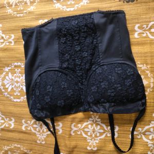 Black embroidered Gothic  corset top