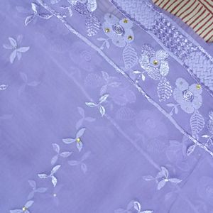 Thread Work Lavender Dupatta