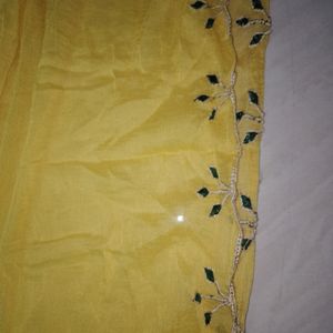 Bottle Green Suit With Yellow Dupatta