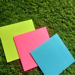 STICKY NOTES 3 PAD OF SET BLUE 💙 PINK 💖 GREEN 💚