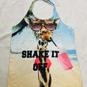 Women Giraffe In Sunglasses Tank Top