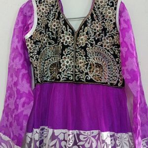 Anarkali Purple Dress For Girls