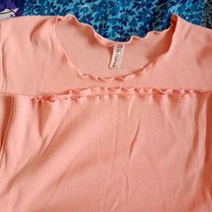 Peach Colour Cotton Top