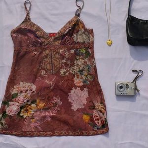 Y2k Floral Cami Top