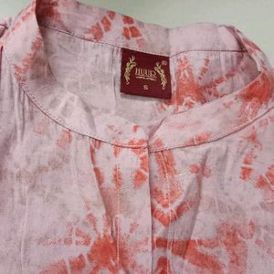 Poly cotton tie & dye long kurti