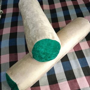 Beige Color Bolster, green On 1 Side, Sale 85