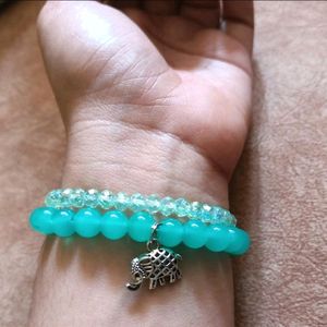 Gorgeous Green Color Korean Bracelet Stack