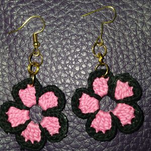 Yellow, Red,Pink With Black Border Earrings