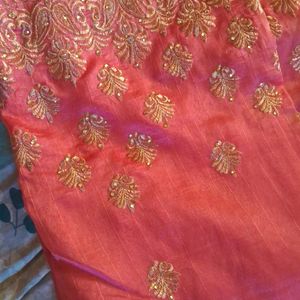 Saree With Golden Embroiderey