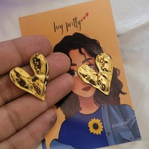 Heart Style Statement Earrings