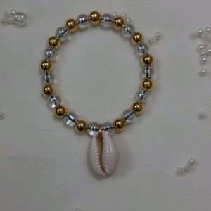 Golden-Transparent Beads Bracelet