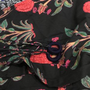 Jaipur Cotton Printed Black Dress For Girls