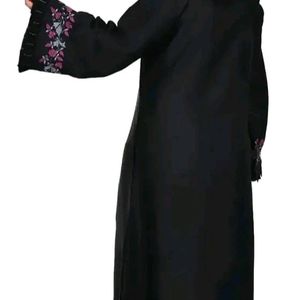 Black Thread Embroidery Burkha