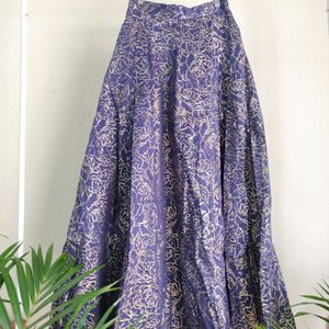 Shae Navy Printed Lehenga (Women's)