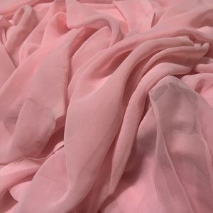 Baby Pink Plain Saree Veryy Soft NO FLAWS