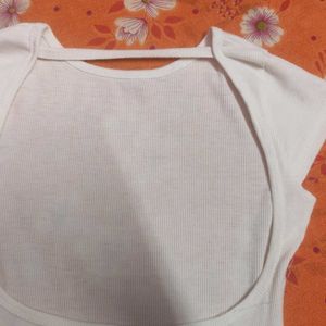 White Backless Blouse