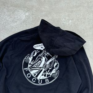 Black Back Printed Hoodie