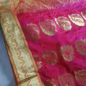 New Pattu Saree Stone Work With Blouse