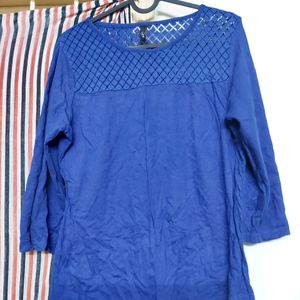 Women's Blue Lace Top