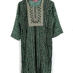 Green Printed Kurta (Women's)