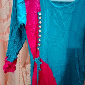 Stylish Wrap Blue Pink Kurta