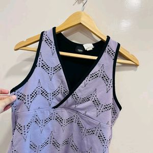 Purple Beautiful Cutwork Detailing Top