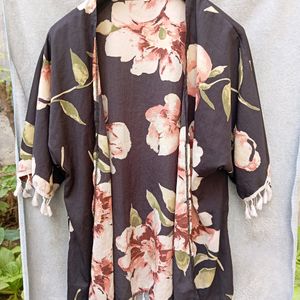 Black Floral Komino Outerwear