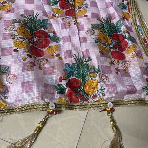 Printed  Linen kota Saree