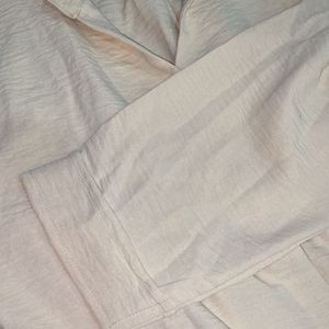 New Cream Crinkled Shirt Women