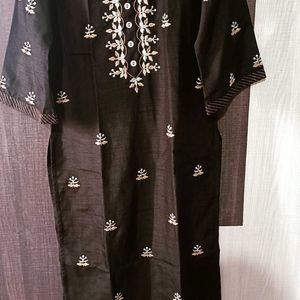 Chanderi Silk Embroidered Kurta And Pant Set