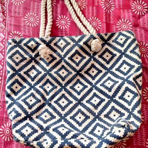 Summer And Rose Geometric Pattern Tote Bag